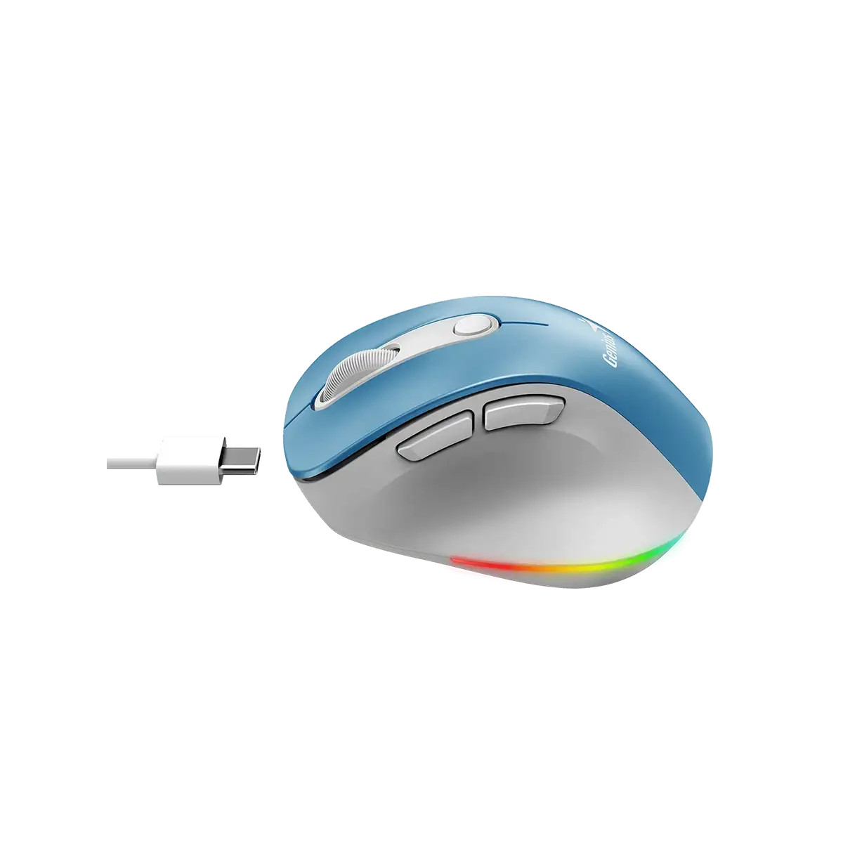 Genius Ergo 9000S Pro /Ergonomická/Optická/Pro praváky/2 400 DPI/USB+BT/ světle modrá
