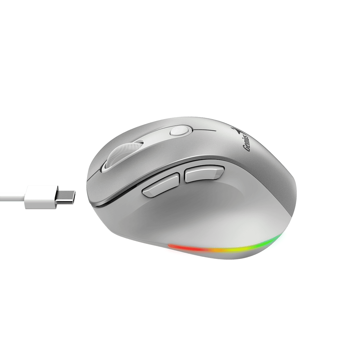 Genius Ergo 9000S Pro /Ergonomická/Optická/Pro praváky/2 400 DPI/USB+BT/ stříbrná