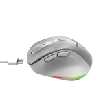 Genius Ergo 9000S Pro /Ergonomická/Optická/Pro praváky/2 400 DPI/USB+BT/ stříbrná