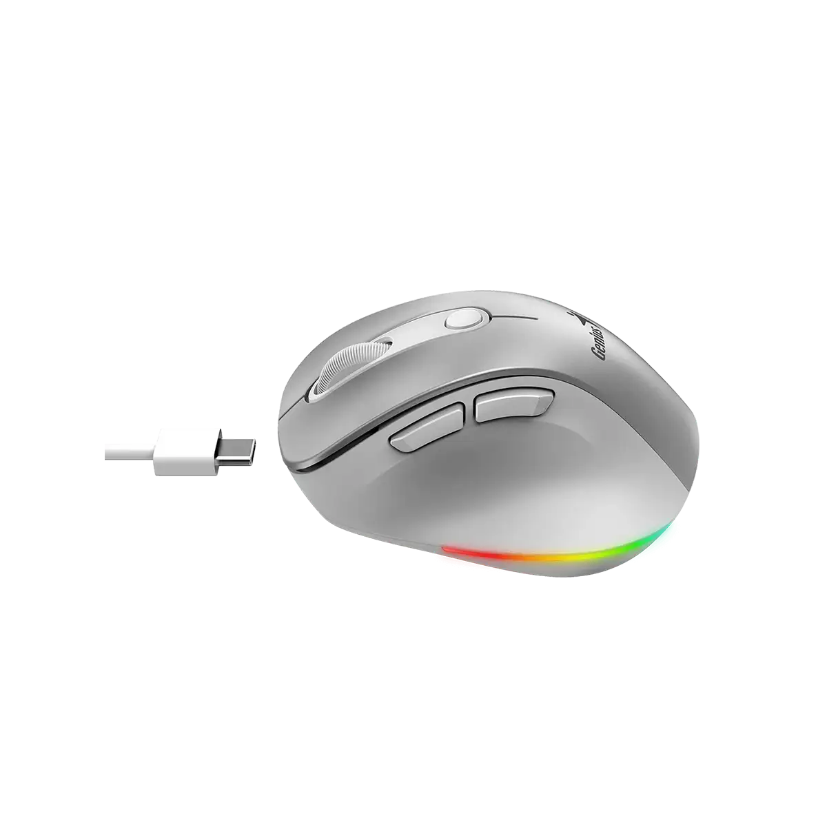 Genius Ergo 9000S Pro /Ergonomická/Optická/Pro praváky/2 400 DPI/USB+BT/ stříbrná
