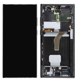 LCD display + dotyková doska + predný kryt pre Samsung Galaxy S22 Ultra, phantom