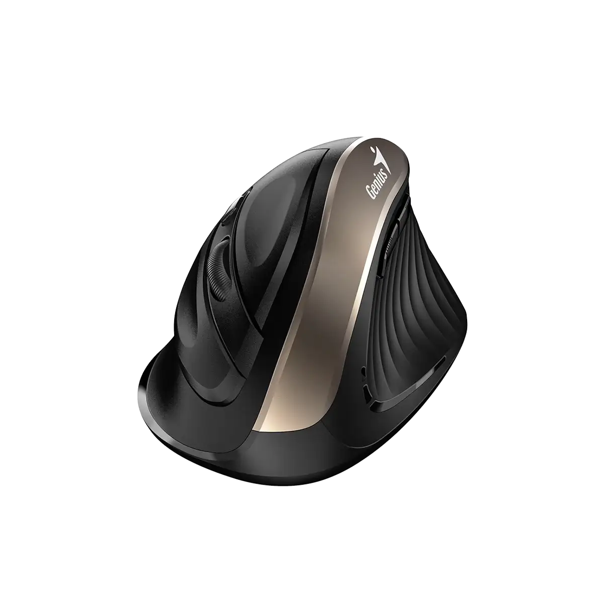 Genius Ergo 8250S /Bezdrátová/Vertikální/Optická/Pro praváky/1 600 DPI/USB/ černá-zlatá