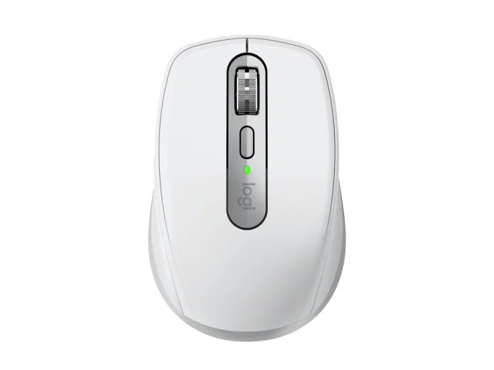 Logitech MX Anywhere 3S /Bezdrátová/Bluetooth/6 tlačítek/8 000 DPI/USB-C/Tichá/ světle šedá