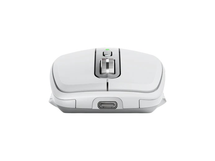Logitech MX Anywhere 3S /Bezdrátová/Bluetooth/6 tlačítek/8 000 DPI/USB-C/Tichá/ světle šedá