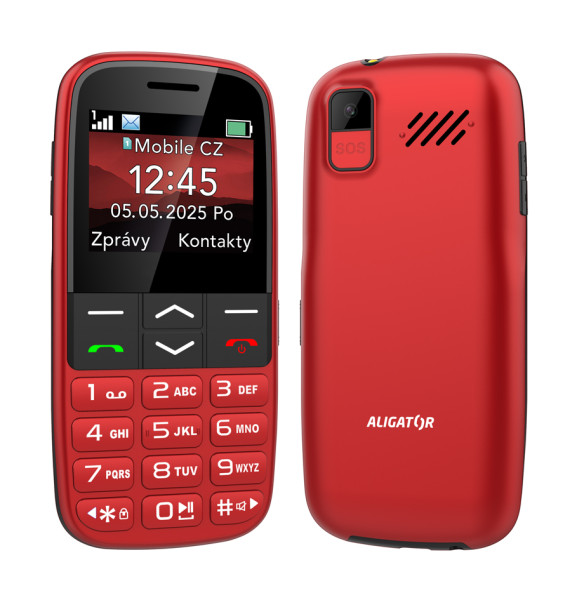 Aligator A770 Senior červená + stolní nabíječka