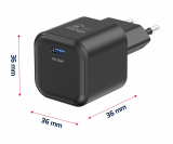 Swissten síťový adaptér /GaN/USB-C/35W/Power Delivery/ + datový kabel USB-C/USB-C/ černá