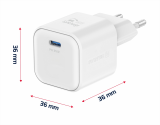Swissten síťový adaptér /GaN/USB-C/35W/Power Delivery/ + datový kabel USB-C/USB-C/ bílá
