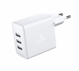 Swissten síťový adaptér Smart IC /3xUSB/3A/15W/ bílá