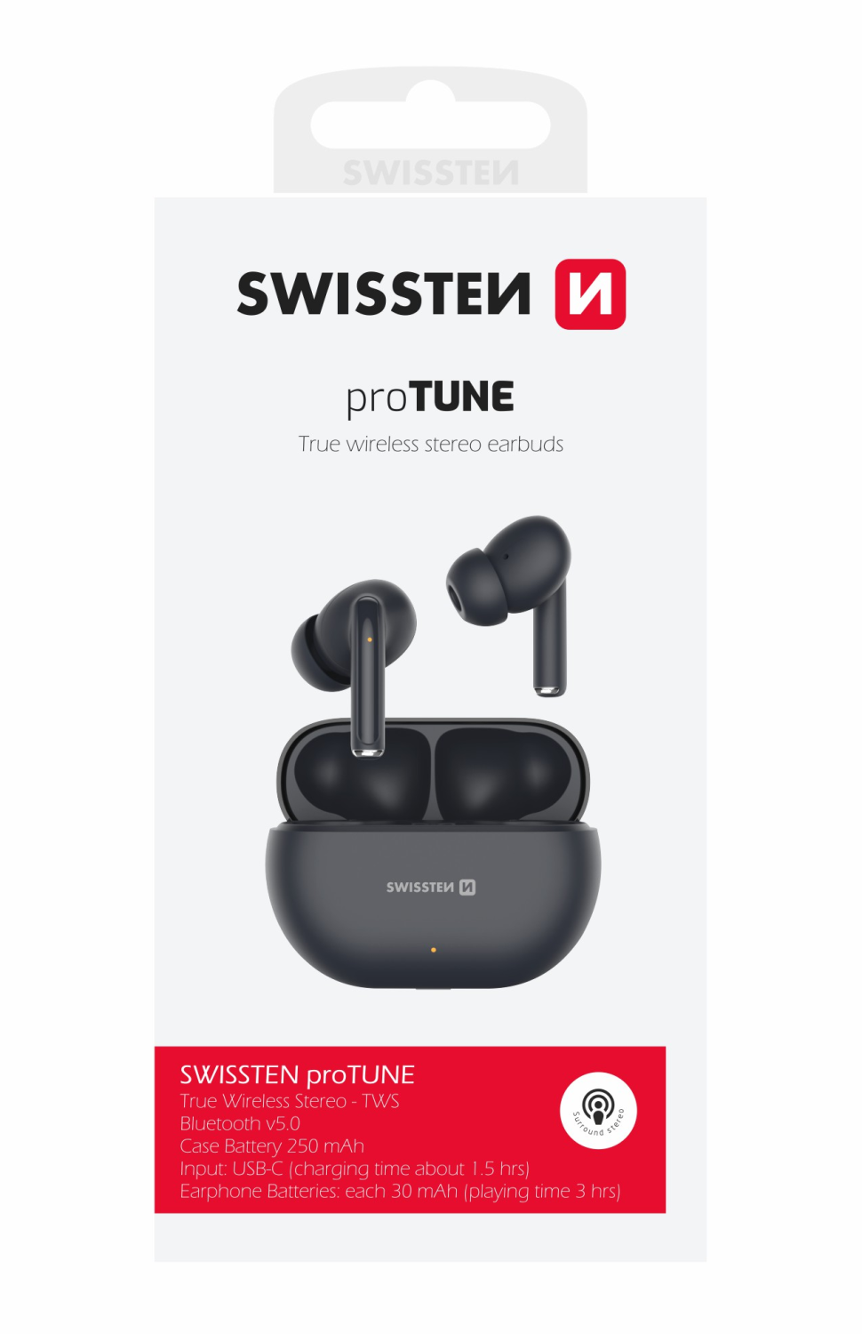 Swissten Pro Tune TWS sluchátka černá