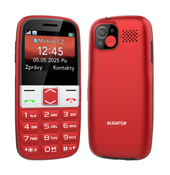 Aligator A775 Senior červená + stolní nabíječka