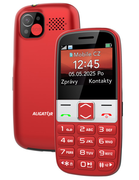 Aligator A775 Senior červená + stolní nabíječka