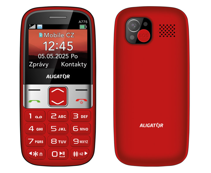 Aligator A775 Senior červená + stolní nabíječka