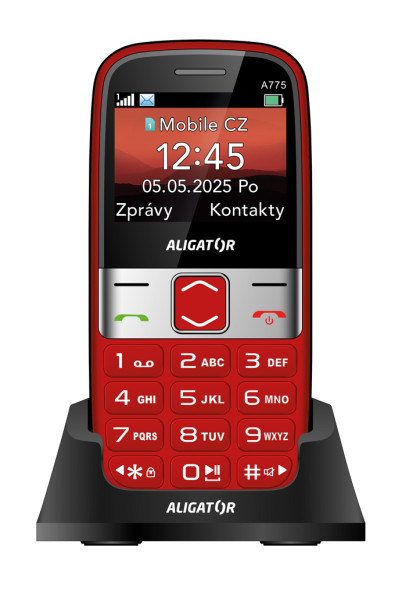 Aligator A775 Senior červená + stolní nabíječka