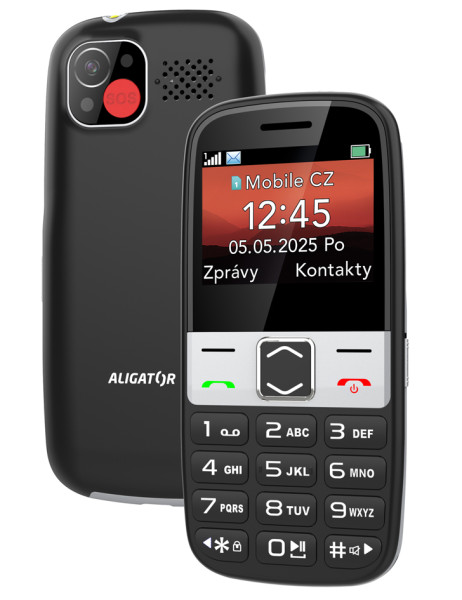 Aligator A775 Senior černá + stolní nabíječka