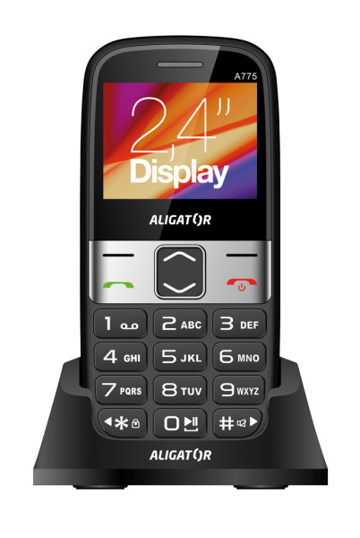 Aligator A775 Senior černá + stolní nabíječka