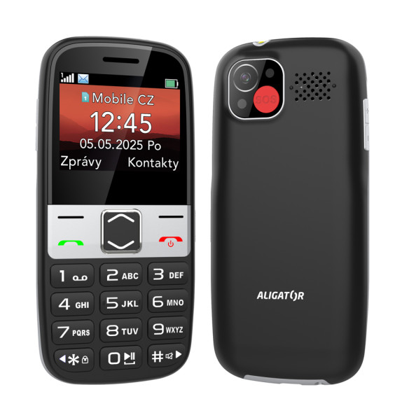 Aligator A775 Senior černá + stolní nabíječka