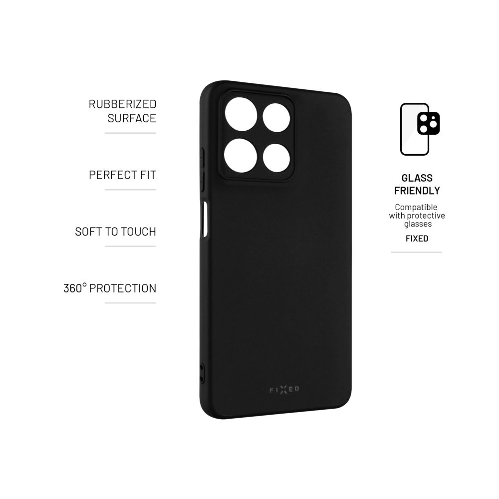 Zadní pogumovaný kryt FIXED Story pro Motorola Moto G15/Power, černý