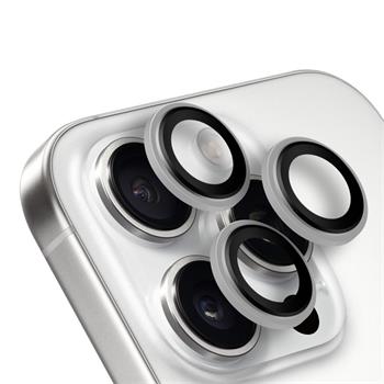 OBAL:ME ochrana čoček pro Apple iPhone 15 Pro/15 Pro Max, white titanium