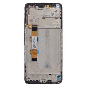 LCD display + dotyková doska + predný kryt pre Xiaomi Redmi Note 9 5G, black (Service Pack)