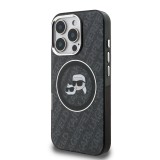 Karl Lagerfeld IML K&CH Heads Repeated Logo MagSafe Zadní Kryt pro iPhone 16 Pro Black