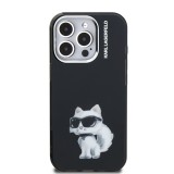 Karl Lagerfeld IML Aquarelle Choupette Zadní Kryt pro iPhone 15 Pro Black