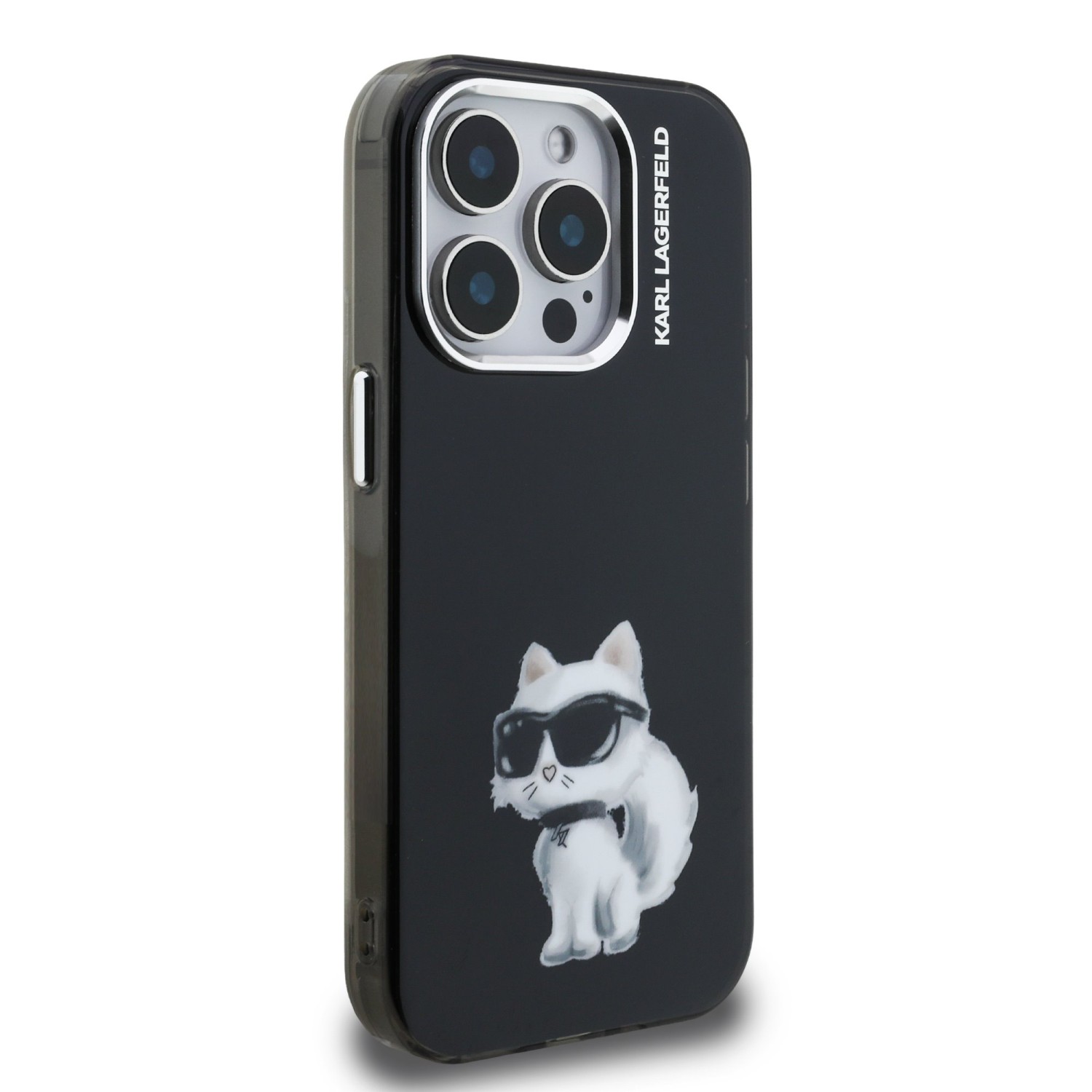 Karl Lagerfeld IML Aquarelle Choupette Zadní Kryt pro iPhone 15 Pro Black