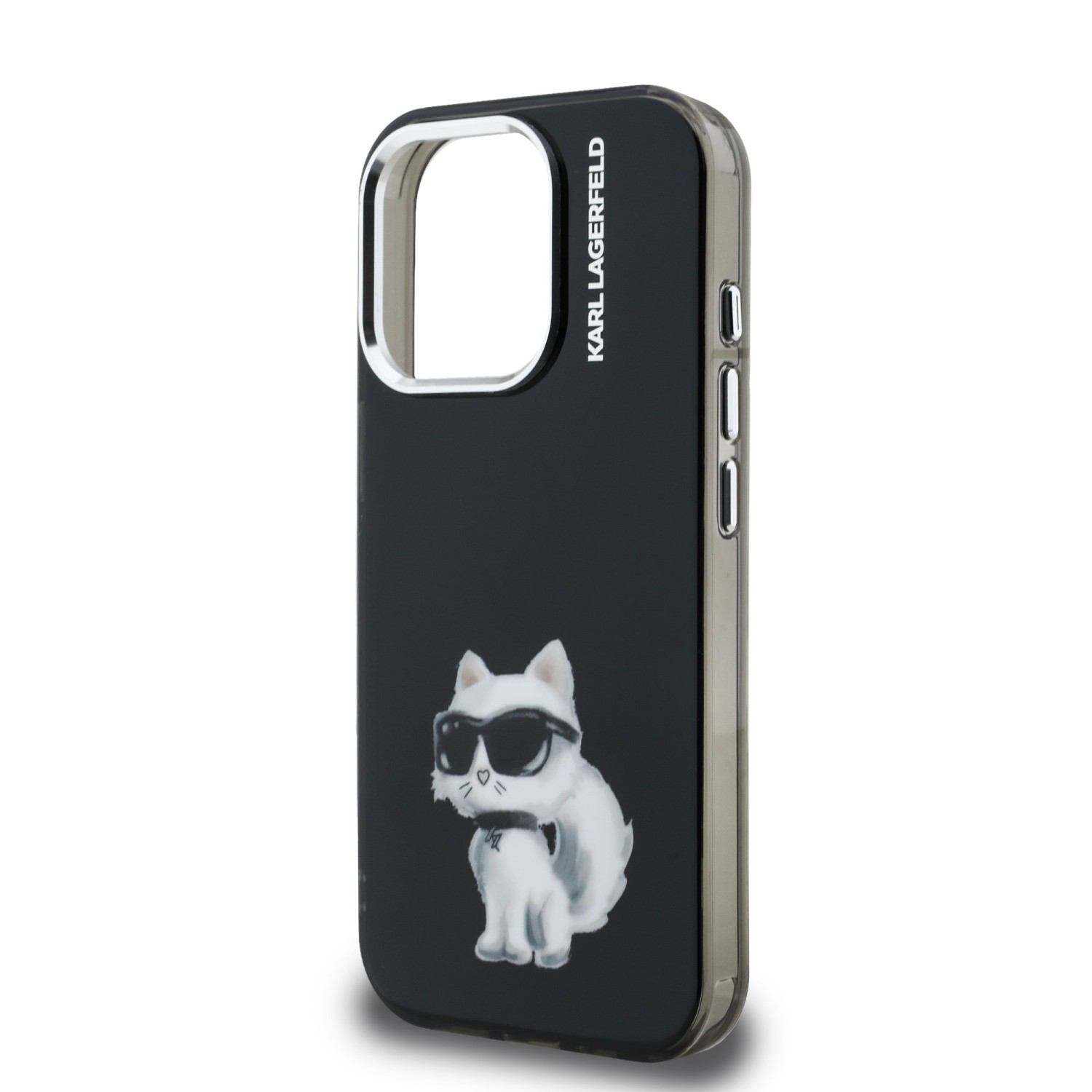 Karl Lagerfeld IML Aquarelle Choupette Zadní Kryt pro iPhone 15 Pro Black