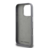 Karl Lagerfeld Grained PU K&CH Heads Zadní Kryt pro iPhone 16 Pro Max Grey