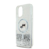 Karl Lagerfeld Liquid Glitter Karl and Choupette Heads MagSafe Zadní Kryt pro iPhone 16 Transparent