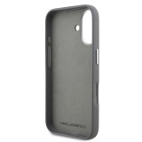 Karl Lagerfeld Grained PU K&CH Heads Zadní Kryt pro iPhone 16 Grey