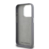 Karl Lagerfeld Grained PU K&CH Heads Zadní Kryt pro iPhone 15 Pro Grey