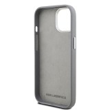 Karl Lagerfeld Grained PU K&CH Heads Zadní Kryt pro iPhone 15 Grey