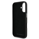 Karl Lagerfeld Grained PU K&CH Heads Zadní Kryt pro iPhone 16 Black