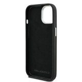 Karl Lagerfeld Grained PU K&CH Heads Zadní Kryt pro iPhone 15 Black