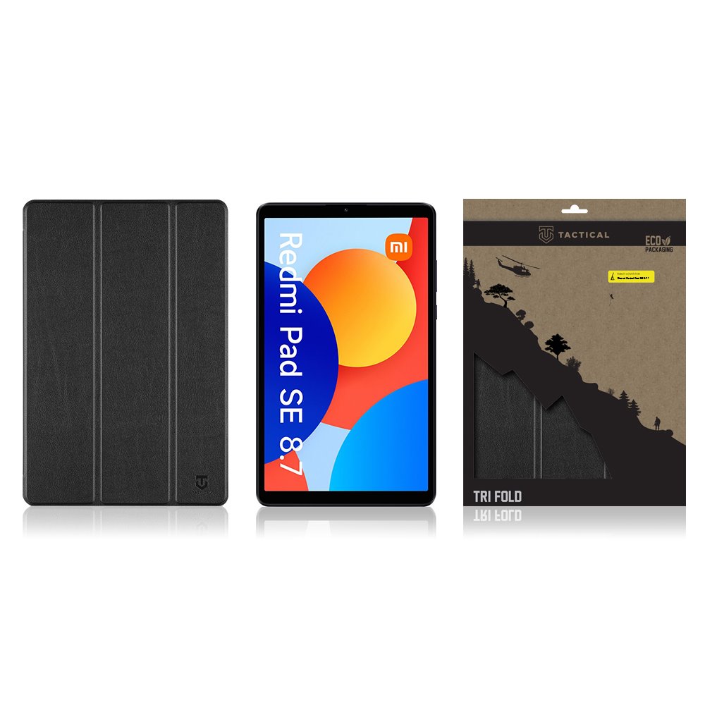 Tactical Book Tri Fold Pouzdro pro Xiaomi Redmi Pad SE 8,7 Black