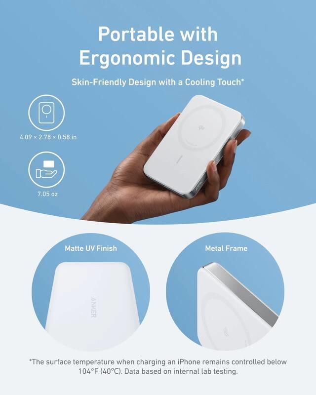 Anker MagGo 10000mAh Bezdrátová powerbanka 30W bílá