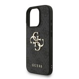 Guess PU 4G Metal Logo Strap Zadní Kryt pro iPhone 16 Pro Black