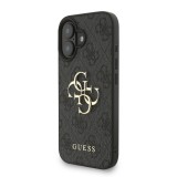 Guess PU 4G Metal Logo Strap Zadní Kryt pro iPhone 16 Black