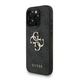 Guess PU 4G Metal Logo Strap Zadní Kryt pro iPhone 15 Pro Max Black