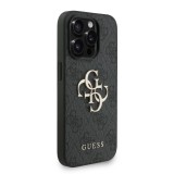 Guess PU 4G Metal Logo Strap Zadní Kryt pro iPhone 15 Pro Max Black