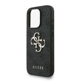 Guess PU 4G Metal Logo Strap Zadní Kryt pro iPhone 15 Pro Max Black