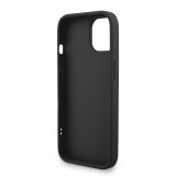 Guess PU 4G Metal Logo Strap Zadní Kryt pro iPhone 15 Black