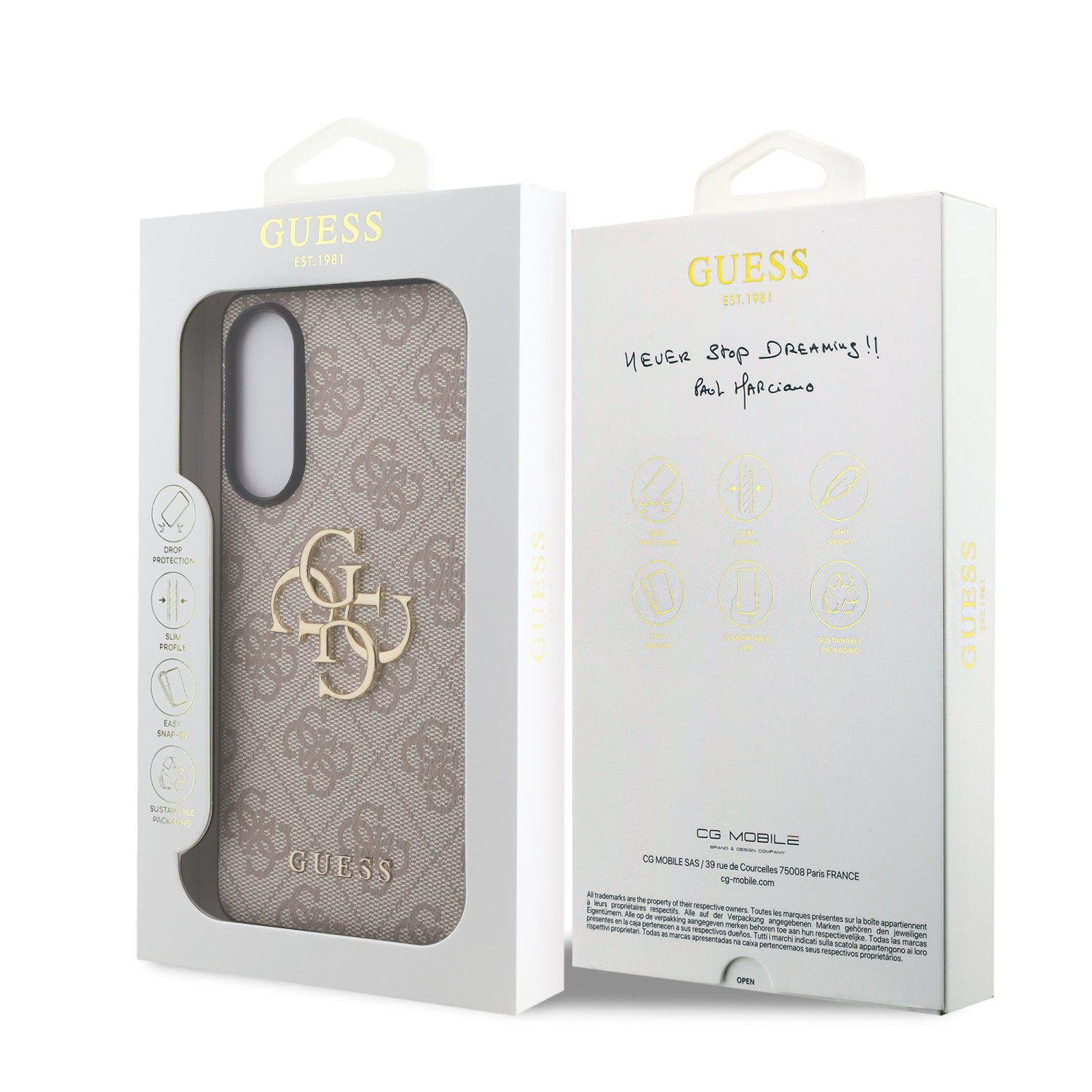 Guess PU 4G Metal Logo Zadní Kryt pro Samsung Galaxy S25 Edge Pink