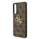 Guess PU 4G Metal Logo Zadní Kryt pro Samsung Galaxy S25 Edge Brown