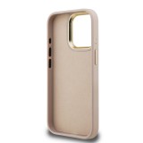 Guess PU 4G Metal Logo Stand Camera Frame Zadní Kryt pro iPhone 15 Pro Max Pink