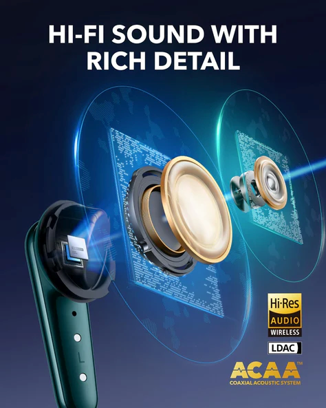 Anker soundcore Liberty 4 Pro Bluetooth sluchátka zelená