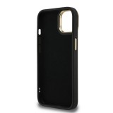 Guess PU 4G Metal Logo Stand Camera Frame Zadní Kryt pro iPhone 13 Black
