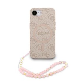 Zadný kryt Guess PU Leather 4G Colored Ring Strap MagSafe pre Apple iPhone 16 Pro Max, ružová