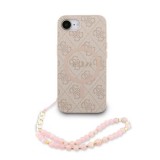 Zadní kryt Guess PU Leather 4G Colored Ring Strap MagSafe pro Apple iPhone 15 Pro, růžová