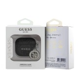 Guess 4G Script PC/PU Charm Pouzdro pro AirPods 4 Black